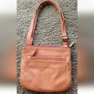 Fossil Women's Pink Leather Handbag Crossbody Bag Purse